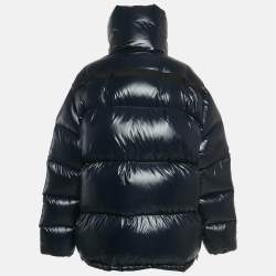 Pre Owned Calvin Klein Navy Blue Synthetic Oversized Puffer Jacket M
