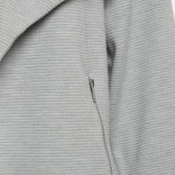 Pre Owned جاكيت كالفين كلاين رمادي مموج مفتوح من الأمام مقاس ضخم - إكس لارج