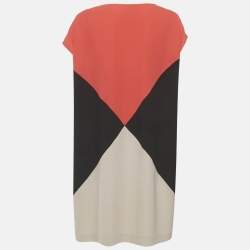 مملوكة مسبقًا Calvin Klein Multicolour Crepe Colour Block Shift Dress XL