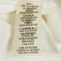 Pre Owned Calvin Klein White Crepe Ruffle Sleeve Mini Dress S