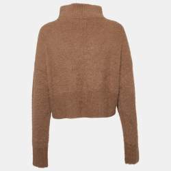 Pre Owned Camila Coelho Brown Faux Fur Half Zipper Sweatshirt S