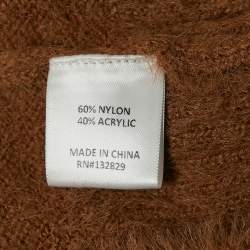 Pre Owned Camila Coelho Brown Faux Fur Half Zipper Sweatshirt S