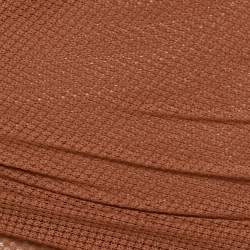 Pre Owned Camila Coelho Brown Jersey Mesh Plunge Neck Kimber Maxi Dress XS