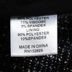 Pre Owned Camila Coehlo Black/Multicolor Tweed Cropped Bustier Top M