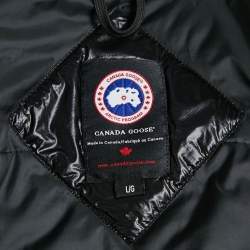 Pre Owned Canada Goose Black Nylon Hooded Zip-Up Puffer Down Jacket L