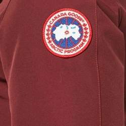 Canada Goose Burgundy Fur Trim Nylon Down Parka Jacket XS