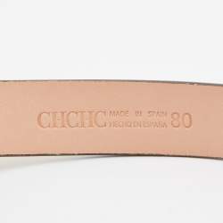Carolina Herrera Gold Leather Bow Slim Belt 80CM