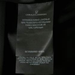 Pre Owned Carolina Herrera Black Textured Crepe Double Breasted Mid-Length Coat S