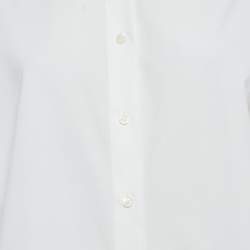 Pre Owned Carolina Herrera White Cotton Oversized High Side Blouse S