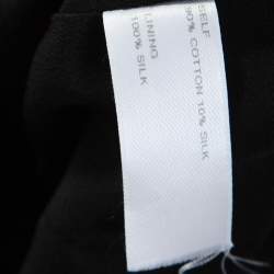 Pre Owned Carolina Herrera Ivory and Black Silk Blend Panel Flared Gown M