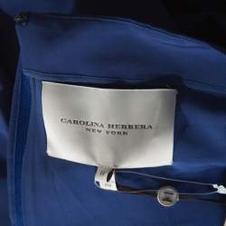 Pre Owned Carolina Herrera Blue Silk Off Shoulder Gown XL