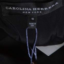 Carolina Herrera Black Silk Fit & Flare Long Skirt L