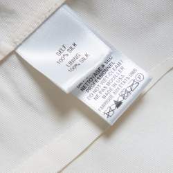 Pre Owned Carolina Herrera Ivory White Silk Faille Blouse M