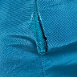 Pre Owned Carolina Herrera Blue Silk Sleeveless Gown M