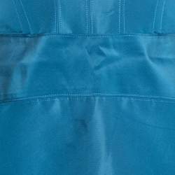 Pre Owned Carolina Herrera Blue Silk Sleeveless Gown M