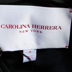 Carolina Herrera Black Silk Taffeta Bow Detail Cascading Gown M