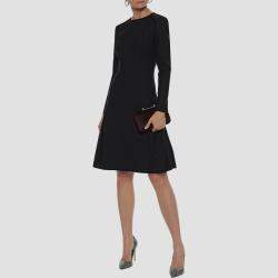 Pre Owned Carolina Herrera Virgin Wool Knee Length Dress 10
