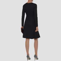Pre Owned Carolina Herrera Virgin Wool Knee Length Dress 10