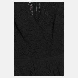 Pre Owned Carolina Herrera Black Floral Lace MIni Dress S/M (US 8)