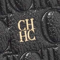 Carolina Herrera Monogram Embossed Leather Chain Card Case 