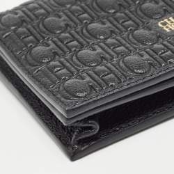Carolina Herrera Monogram Embossed Leather Chain Card Case 