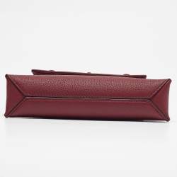 Carolina Herrera Burgundy Leather Tiny Doma Insignia Top Handle Bag