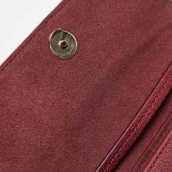 Carolina Herrera Burgundy Leather Tiny Doma Insignia Top Handle Bag