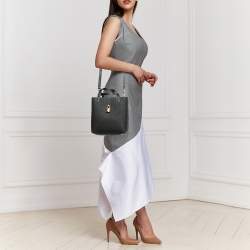 Carolina Herrera Black Monogram Coated Canvas and Leather Small Matryoshka Locked Tote