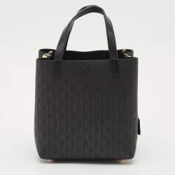 Carolina Herrera Black Monogram Coated Canvas and Leather Small Matryoshka Locked Tote