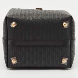 Carolina Herrera Black Monogram Coated Canvas and Leather Small Matryoshka Locked Tote