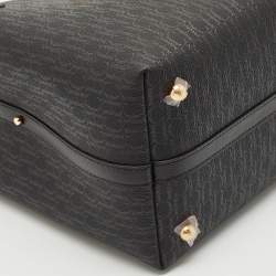 Carolina Herrera Black Monogram Coated Canvas and Leather Small Matryoshka Locked Tote