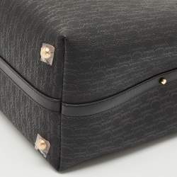 Carolina Herrera Black Monogram Coated Canvas and Leather Small Matryoshka Locked Tote