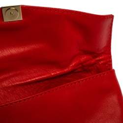 Pre Owned Carolina Herrera Red Leather Envelope Clutch