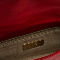 Pre Owned Carolina Herrera Red Leather Envelope Clutch