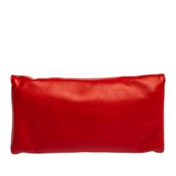 Pre Owned Carolina Herrera Red Leather Envelope Clutch