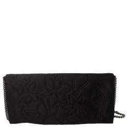 Pre Owned Carolina Herrera Black Satin Crystal Embellished Clutch