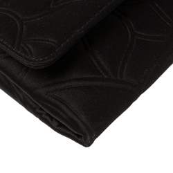 Pre Owned Carolina Herrera Black Satin Crystal Embellished Clutch