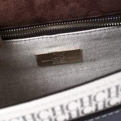 Pre Owned Carolina Herrera Multicolor Signature Coated Canvas and Leather Flap Shoulder Bag