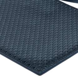 Pre Owned Carolina Herrera Metallic Blue Micro Monogram Embossed Leather Wristlet Pouch