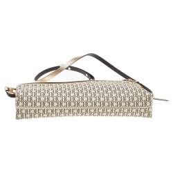 Pre Owned Carolina Herrera Cream/Gold Signature Coated Canvas and Leather Inro Clutch