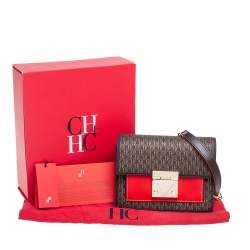 Pre Owned Carolina Herrera Multicolor Signature Coated Canvas Small Carry On Bandoulière Bag