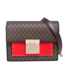 Pre Owned Carolina Herrera Multicolor Signature Coated Canvas Small Carry On Bandoulière Bag