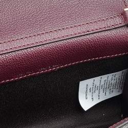 Pre Owned Carolina Herrera Burgundy/Brown PVC and Leather Wallet On Chain