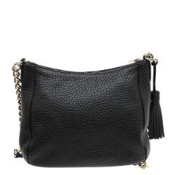 Pre Owned Carolina Herrera Black Leather Chain Tassel Shoulder Bag