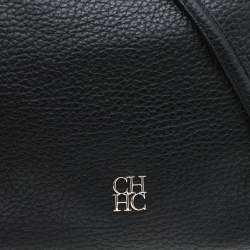 Pre Owned Carolina Herrera Black Leather Chain Tassel Shoulder Bag