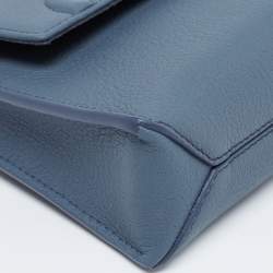 Carolina Herrera Blue Leather Doma Insignia Top Handle Bag