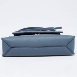 Carolina Herrera Blue Leather Doma Insignia Top Handle Bag