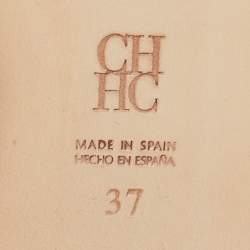 Carolina Herrera Beige Leather Pointed Toe Ballet Flats Size 37