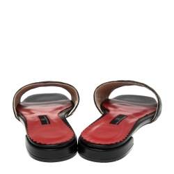 Carolina Herrera Black Initials Quilted Leather Initials 2020 Flats Slides Size 36