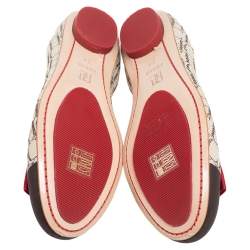 Carolina Herrera Multicolor Canvas and Leather Scrunch Ballet Flats Size 38